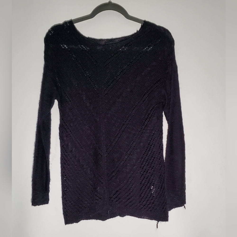 Attention- Black Open Knit Sweater- Women- Size Medium